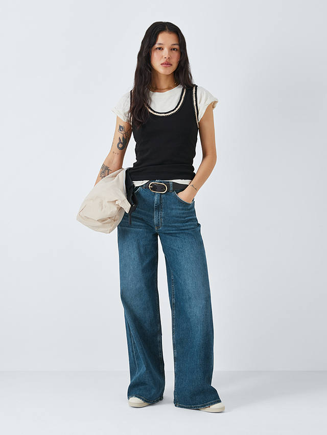AND/OR Westlake High Rise Wide Leg Jeans, Blue Horizon