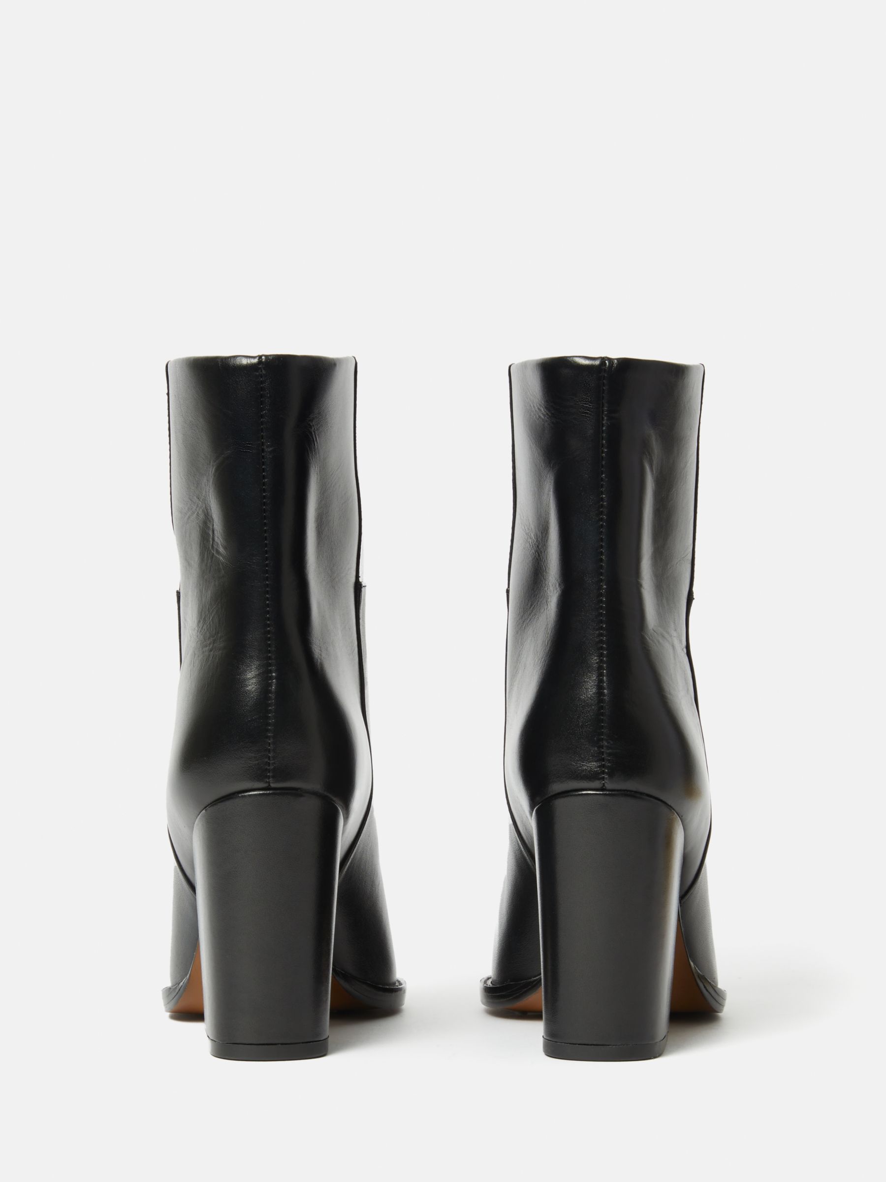 Jigsaw Connaught High Block Heel Ankle Boots, Black at John Lewis ...