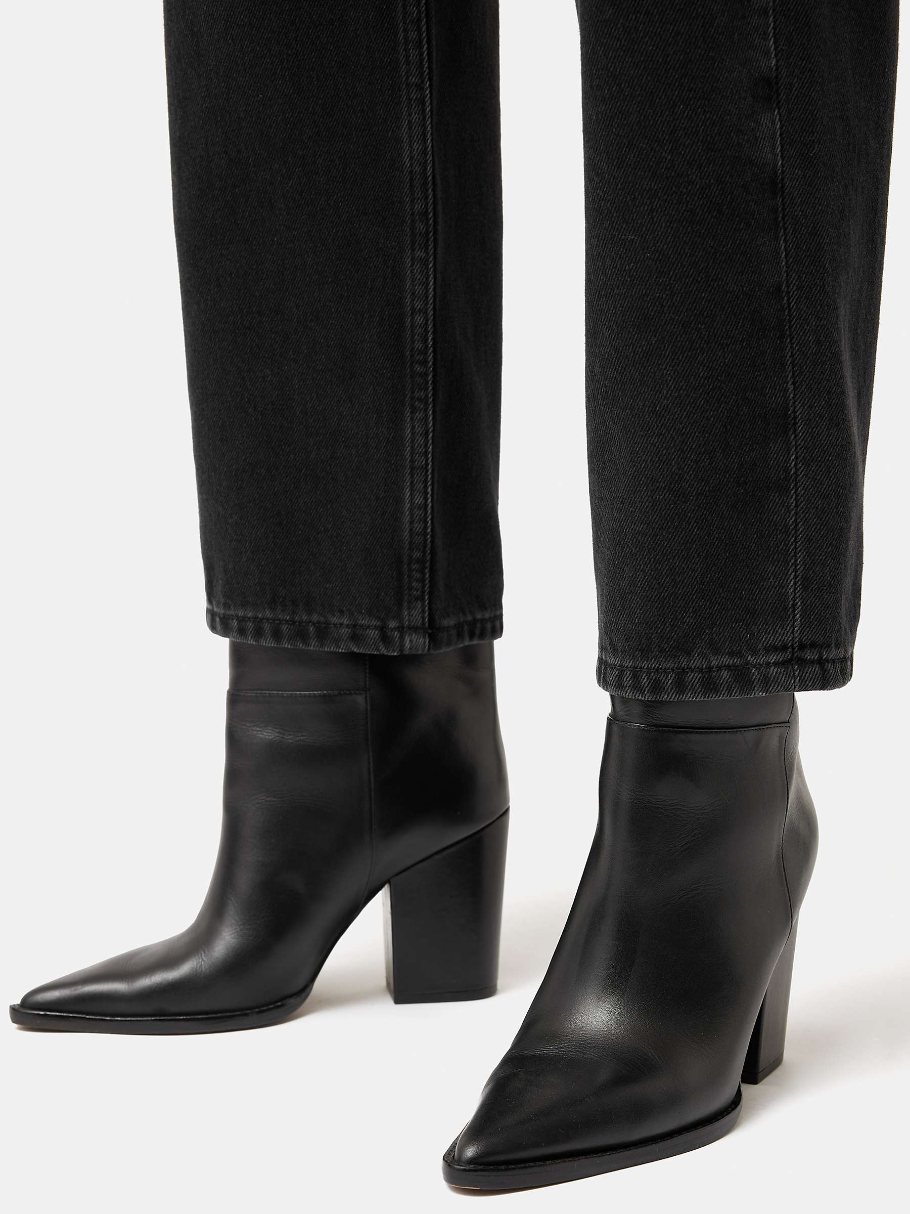 Buy Jigsaw Connaught High Block Heel Ankle Boots, Black Online at johnlewis.com