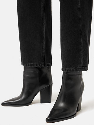 Jigsaw Connaught High Block Heel Ankle Boots, Black