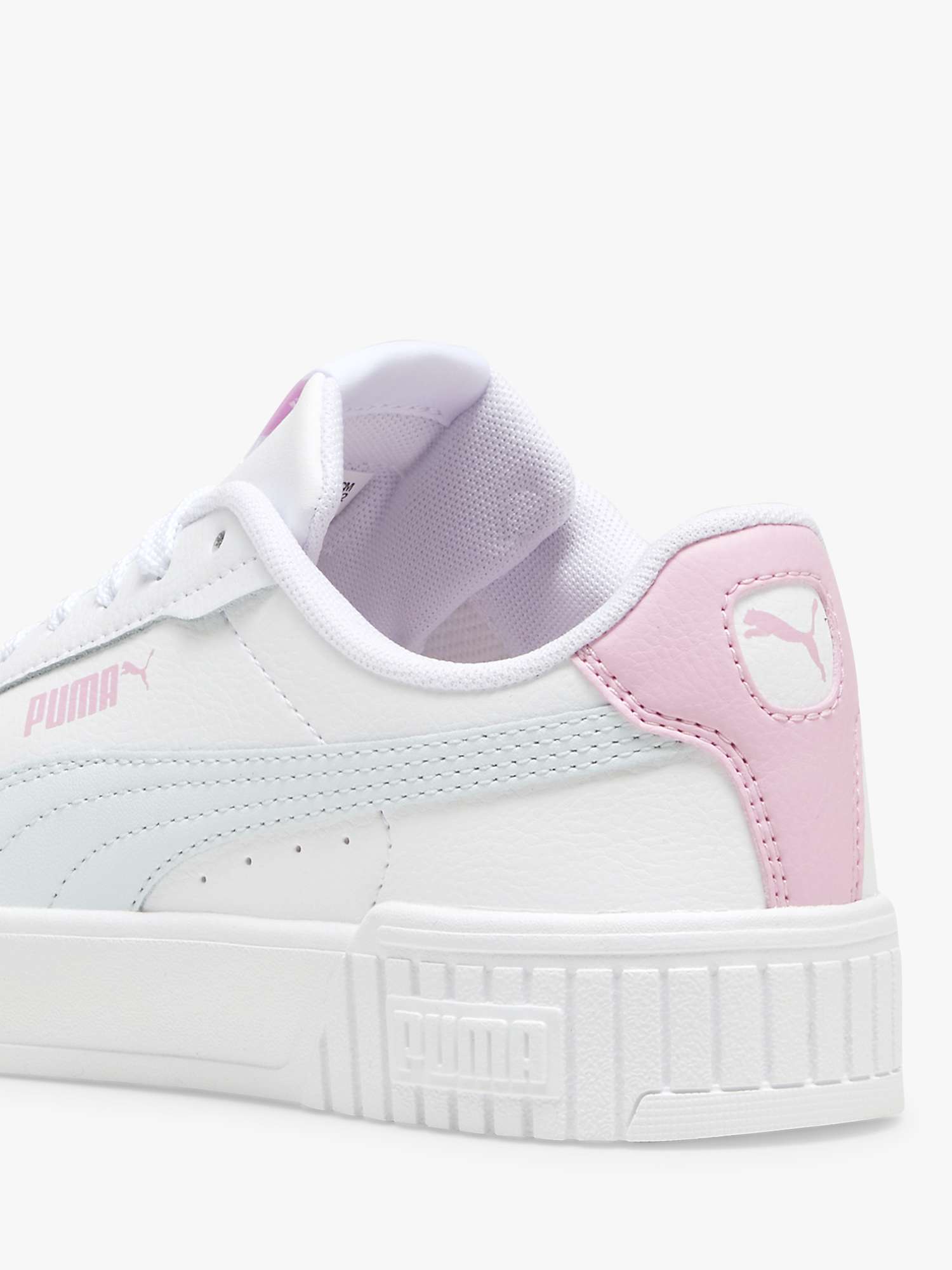 Buy PUMA Kids' Carina 2.0 Leather Trainers, White/Multi Online at johnlewis.com