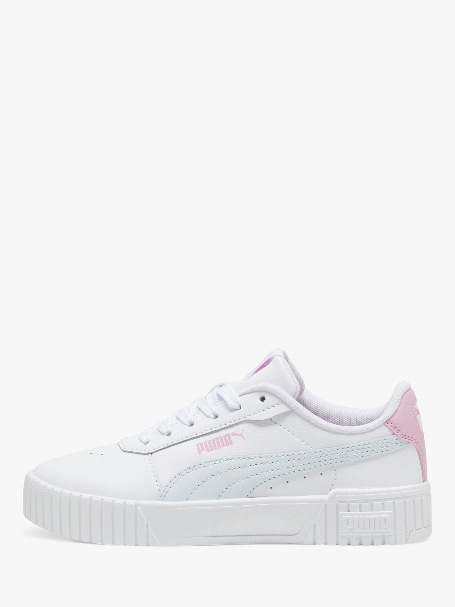 Buy PUMA Kids' Carina 2.0 Leather Trainers, White/Multi Online at johnlewis.com