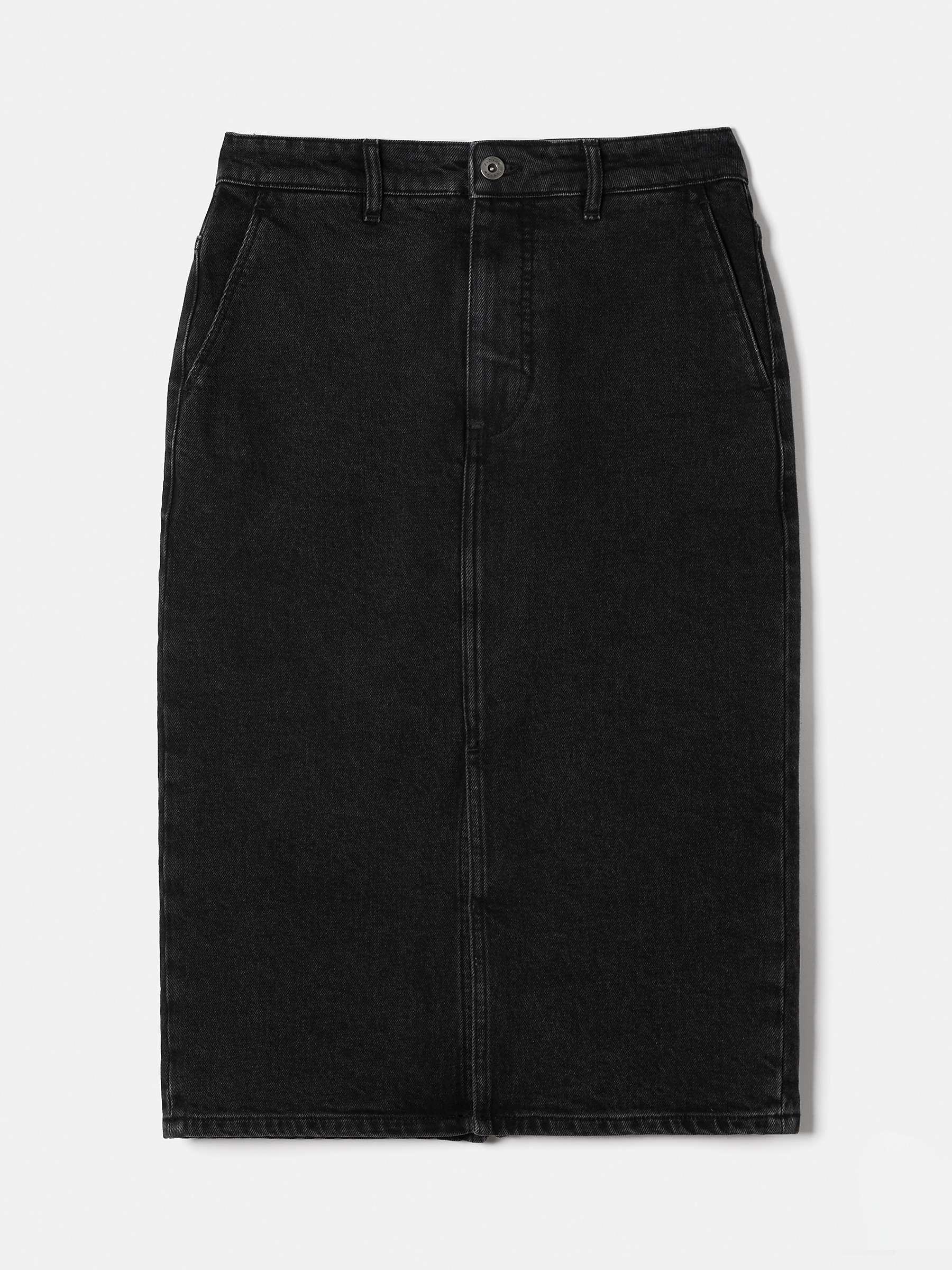Buy Jigsaw Denim Midi Skirt, Washed Black Online at johnlewis.com