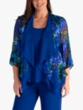 chesca Devoree Silk Blend Contrast Layered Shrug, Cobalt