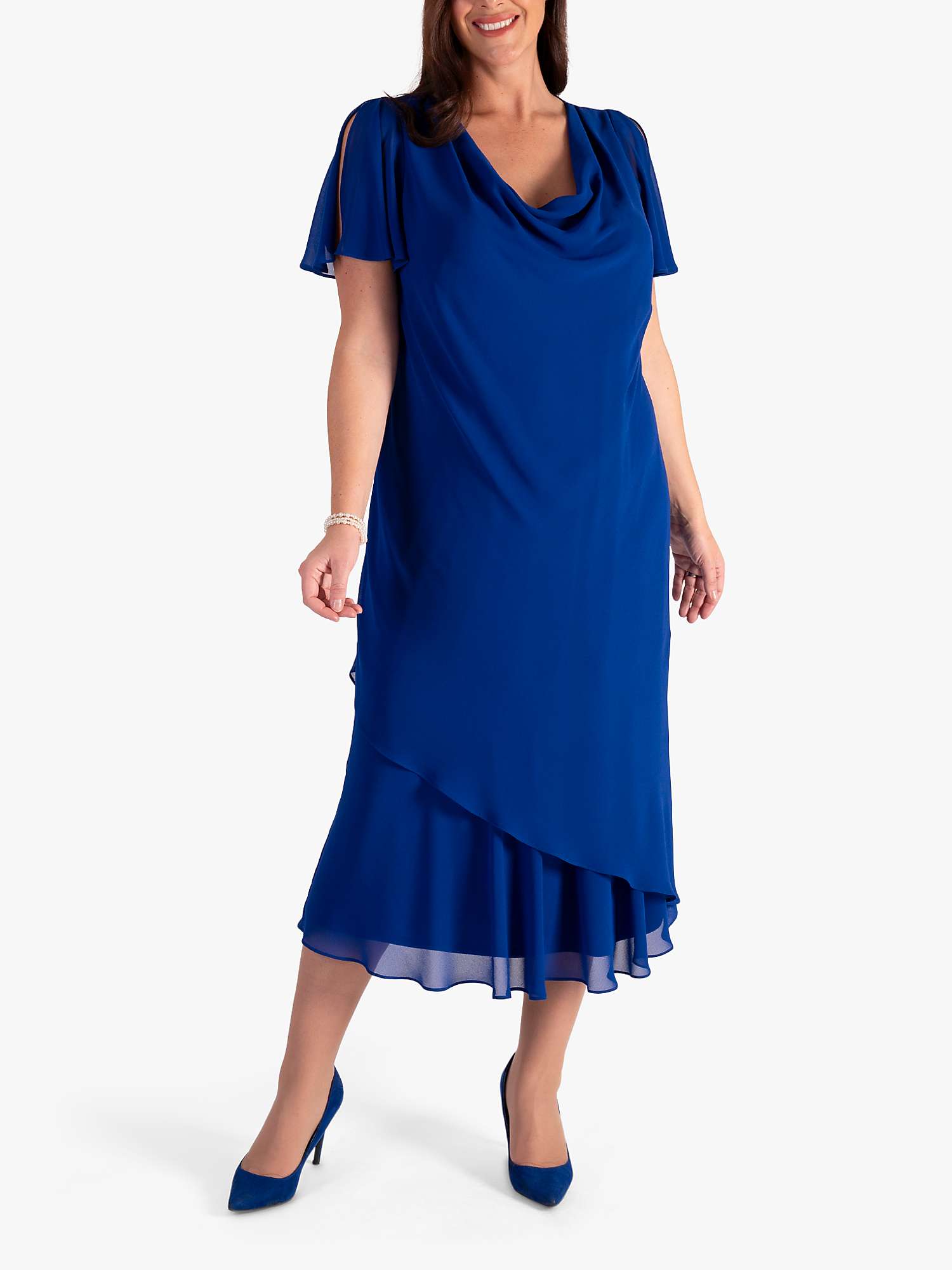 Buy chesca Cowl Neck Midi Dress, Cobalt Online at johnlewis.com