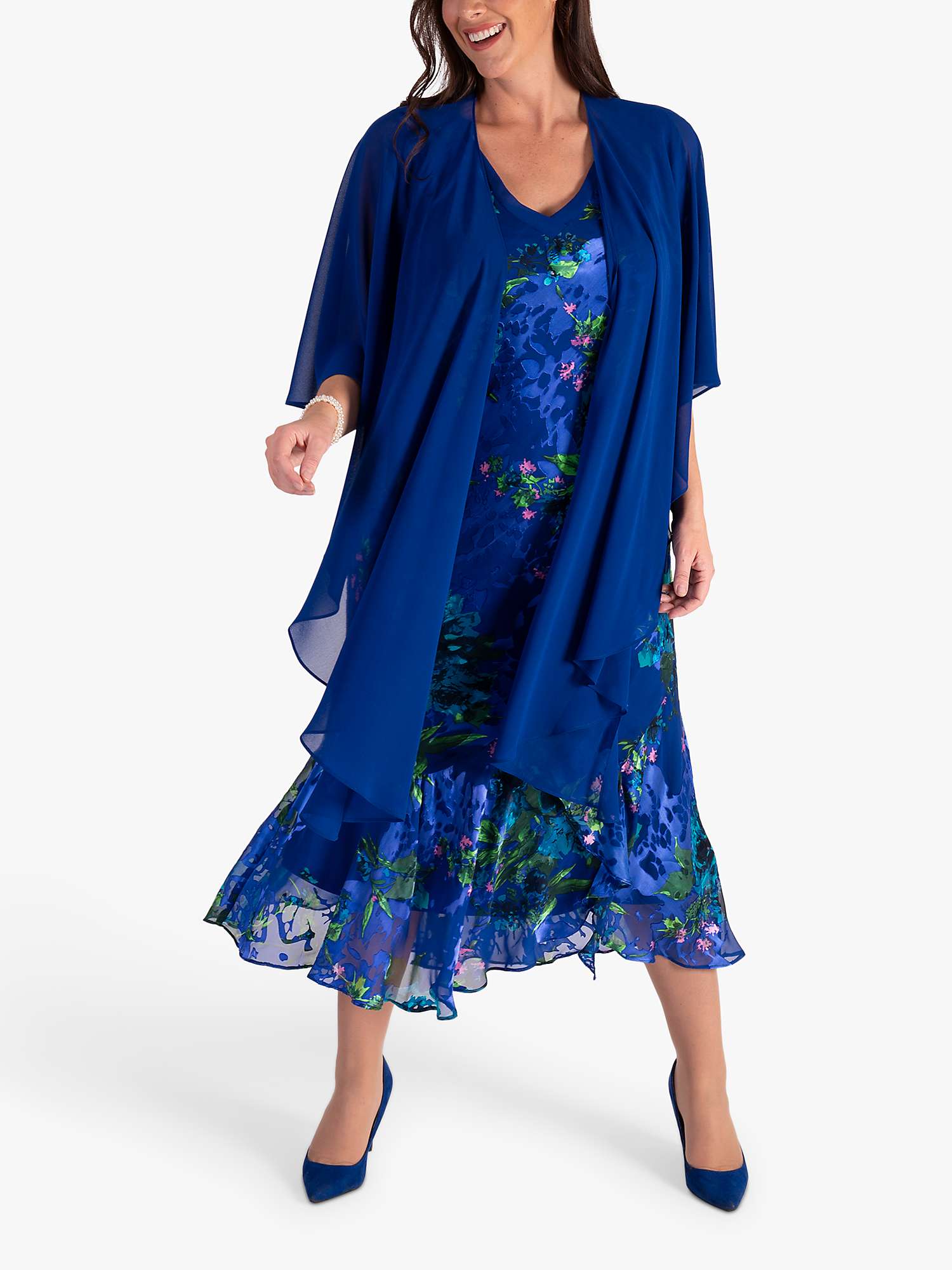 Buy chesca Devoree Chiffon Midi Dress, Cobalt Online at johnlewis.com