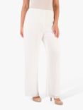 chesca Jersey Lined Chiffon Trousers, Ivory