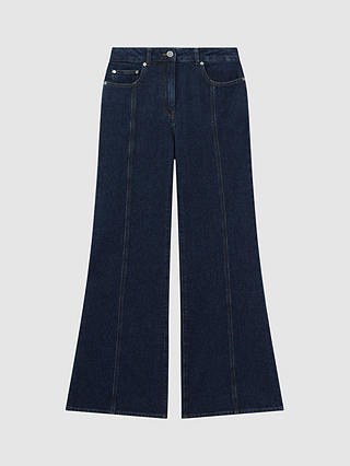 Reiss Petite Juniper Flared Jeans, Dark Blue