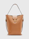 AllSaints Miro Large Leather Bucket Bag, Desert Tan