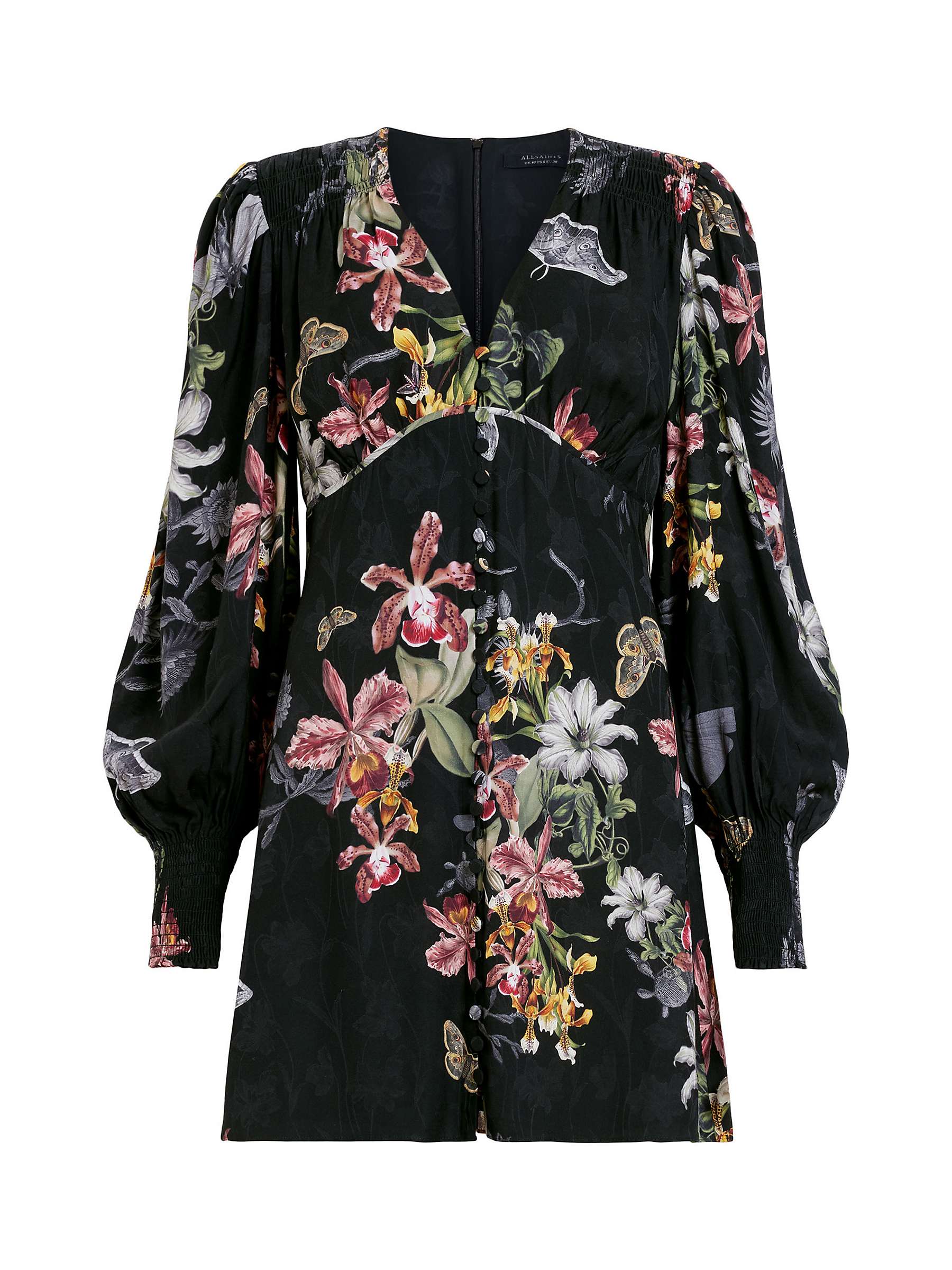 Buy AllSaints Auden Sanibel Print Mini Dress, Black Online at johnlewis.com