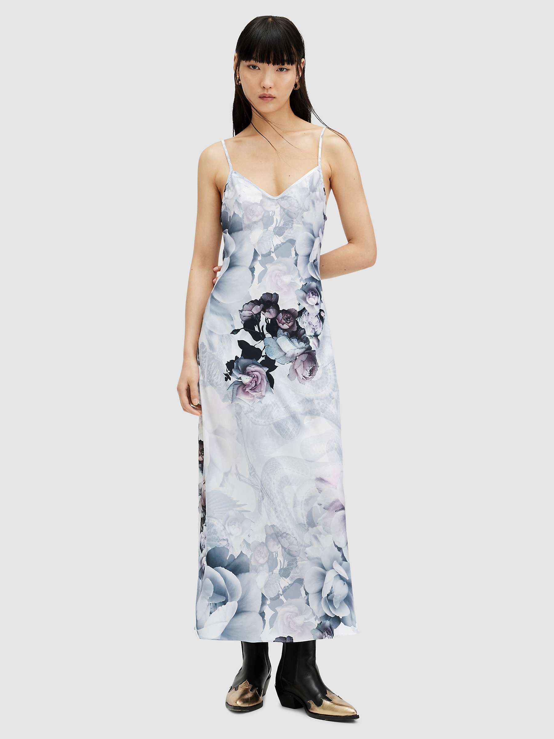 Buy Allsaints Bryony Valley Midi Dress, White/Multi Online at johnlewis.com