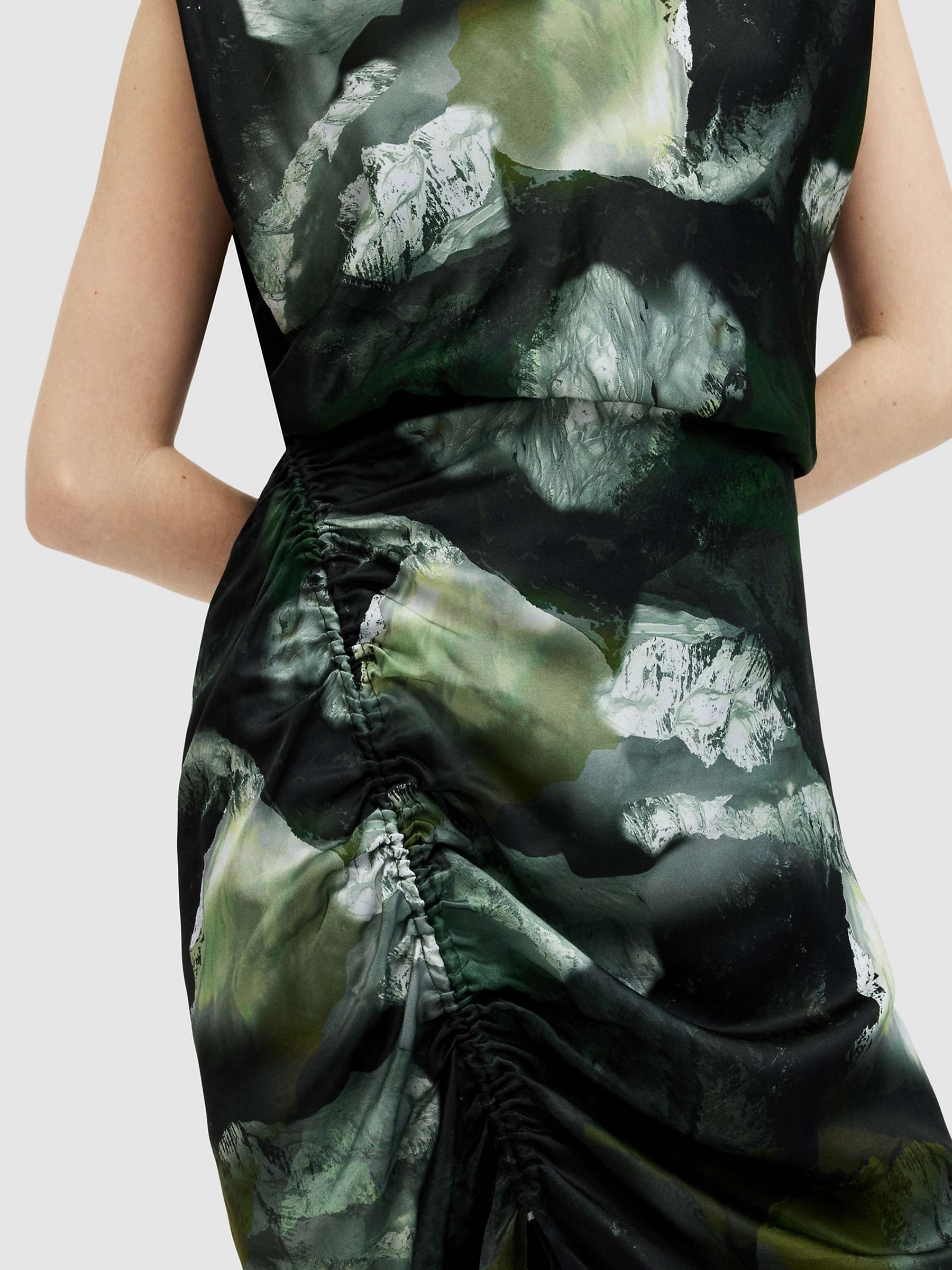 Buy Allsaints Isa Appalachian Midi Dress, Khaki Green Online at johnlewis.com
