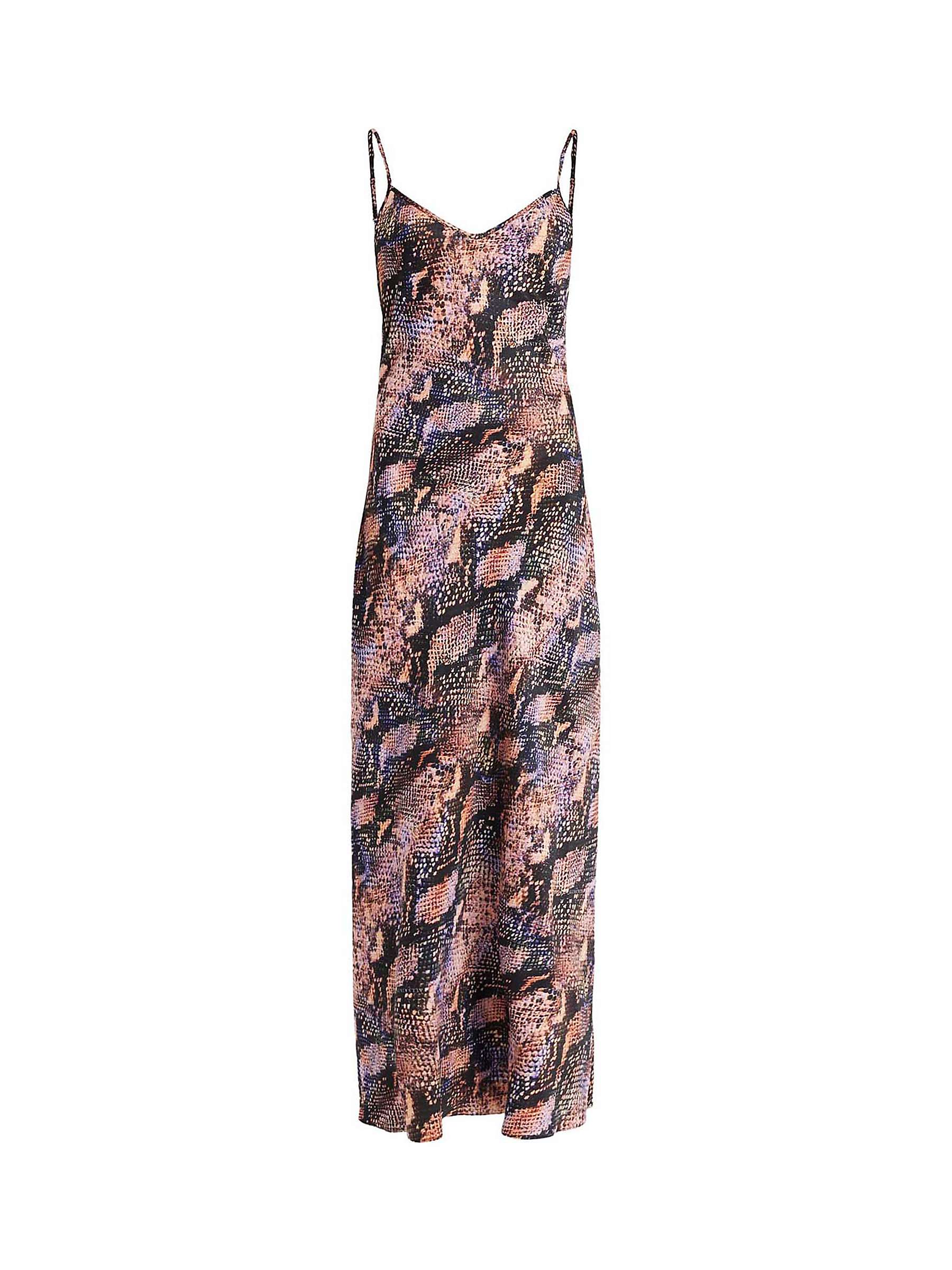 Buy AllSaints Bryony Tahoe Snake Print Midi Slip Dress, Tan Brown Online at johnlewis.com