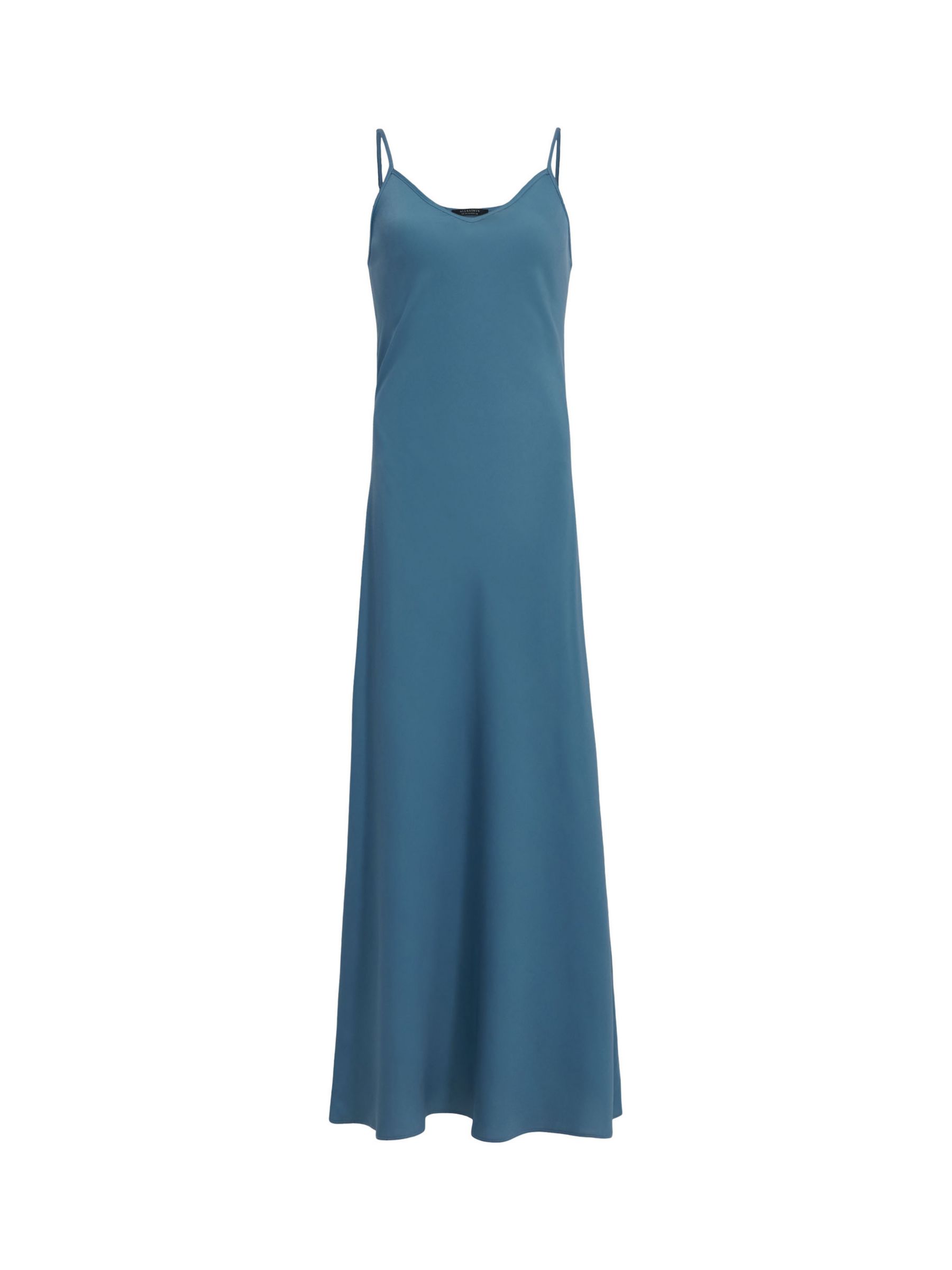 AllSaints Bryony Sleeveless Midi Dress, Petrol Blue at John Lewis ...