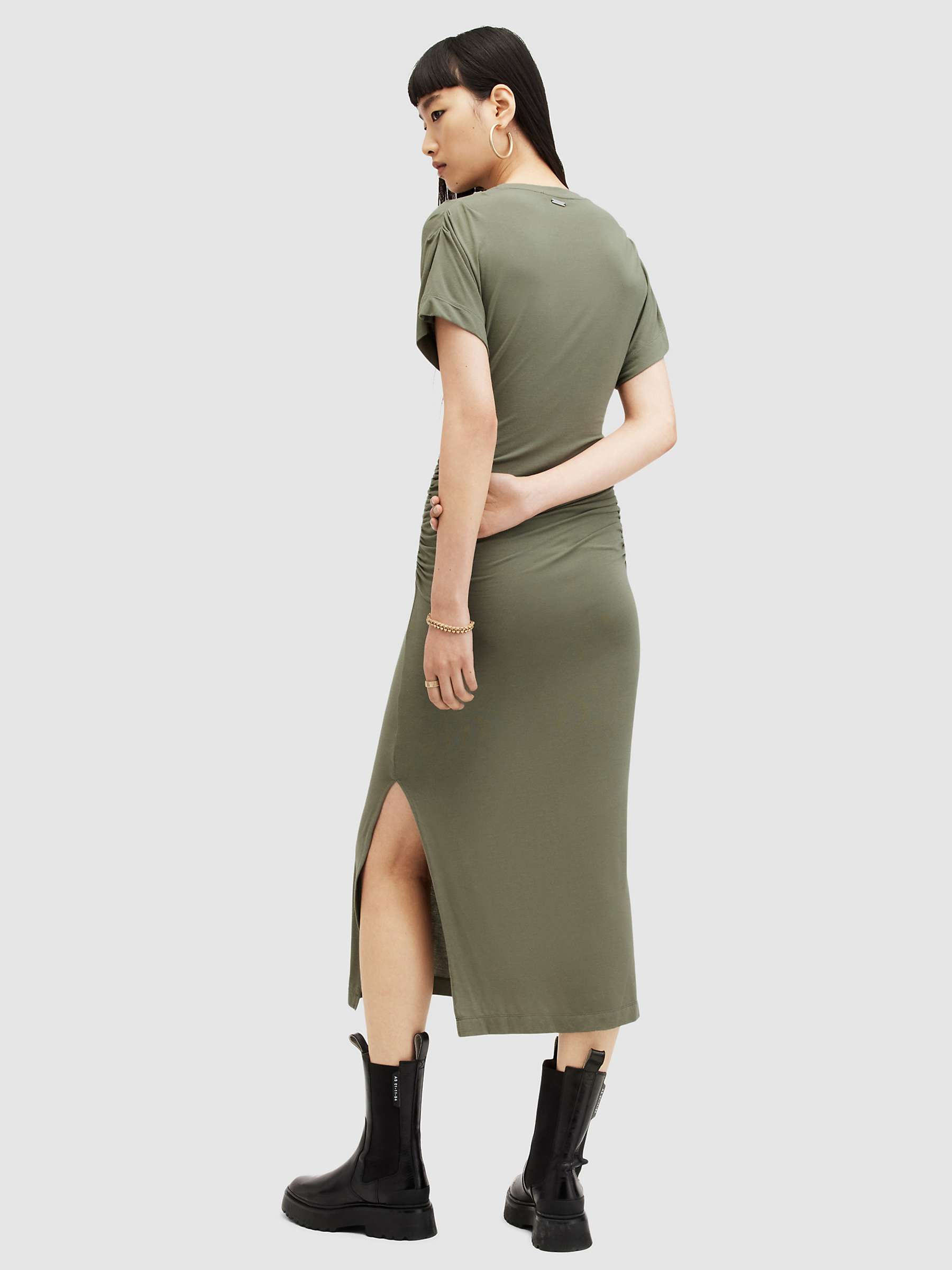 Buy AllSaints Natalie Bodycon Midi Dress, Green Online at johnlewis.com