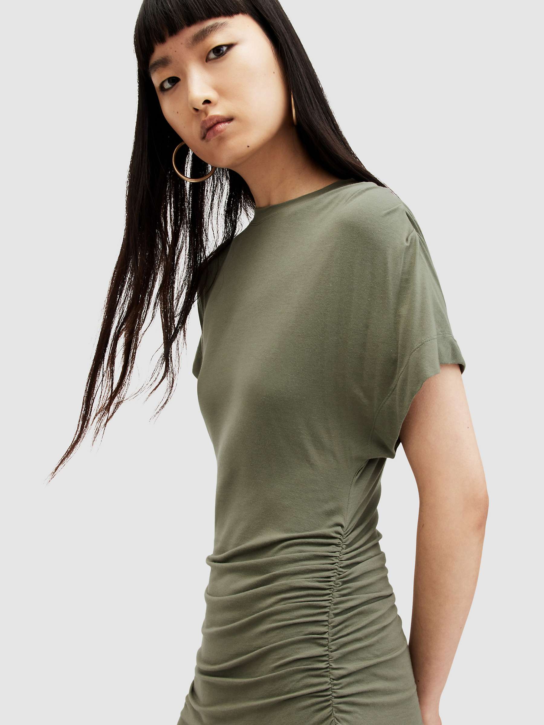 Buy AllSaints Natalie Bodycon Midi Dress, Green Online at johnlewis.com