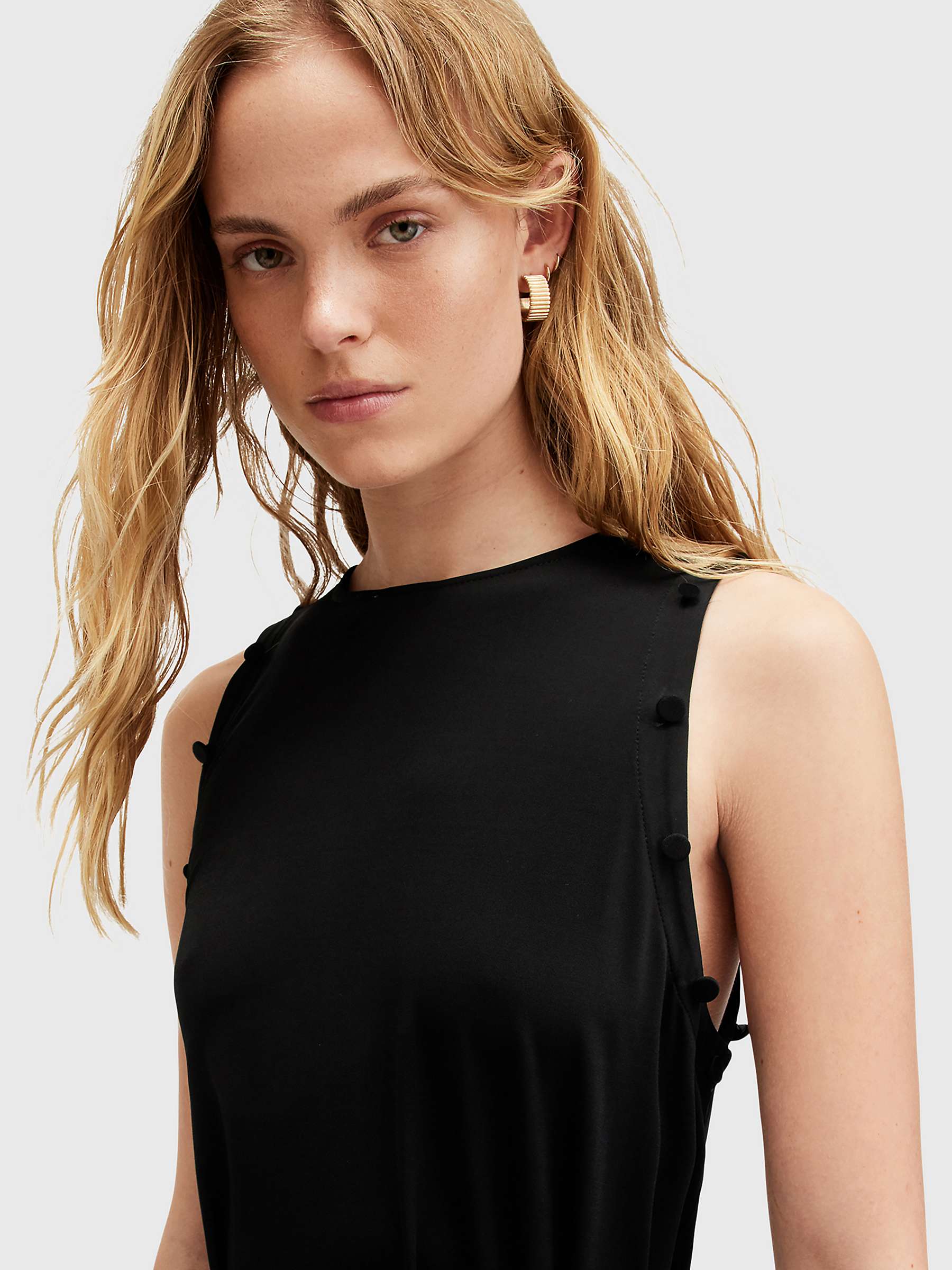 Buy AllSaints Susannah Removable Sleeve Maxi Dress, Black Online at johnlewis.com