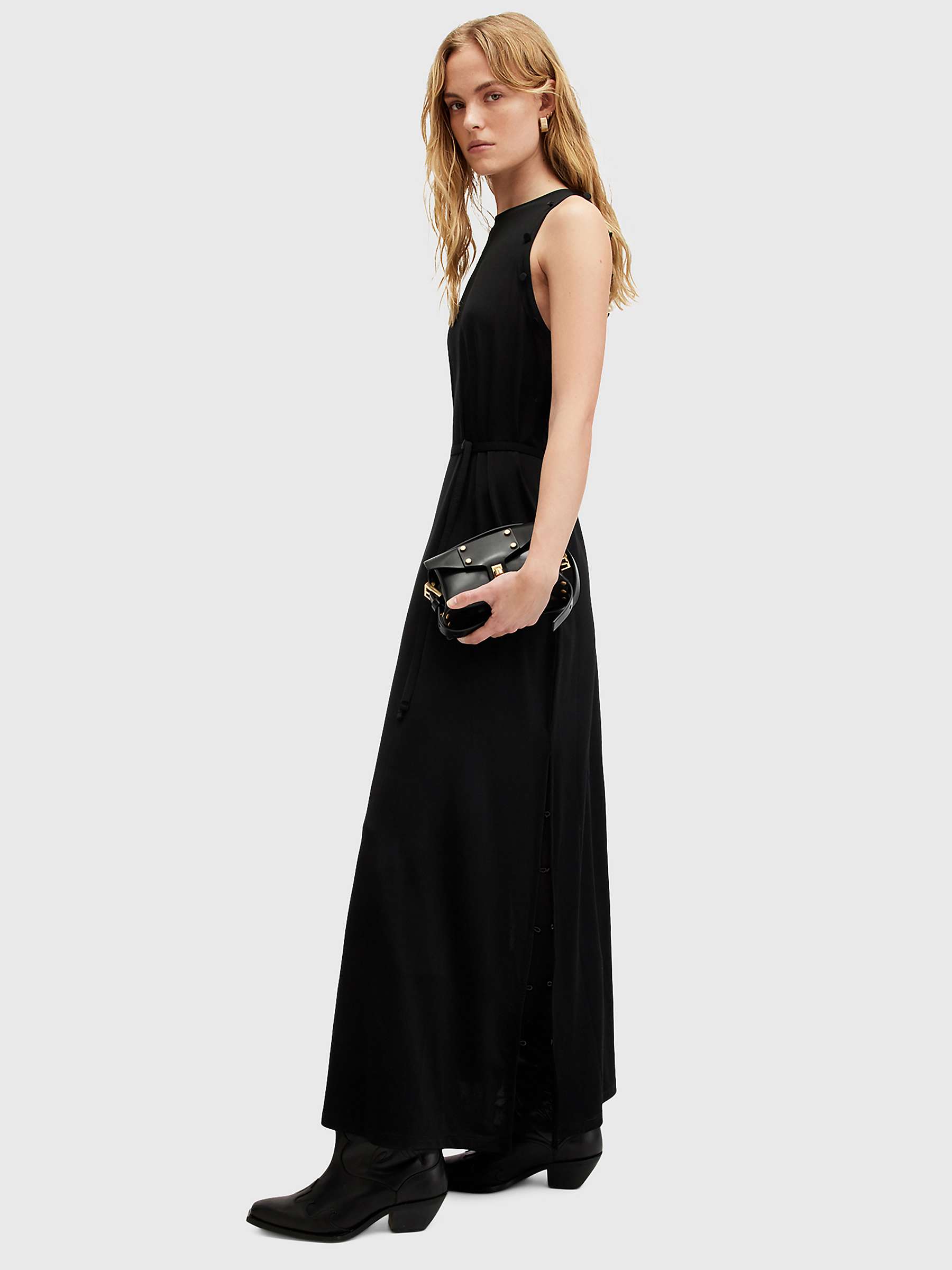Buy AllSaints Susannah Removable Sleeve Maxi Dress, Black Online at johnlewis.com