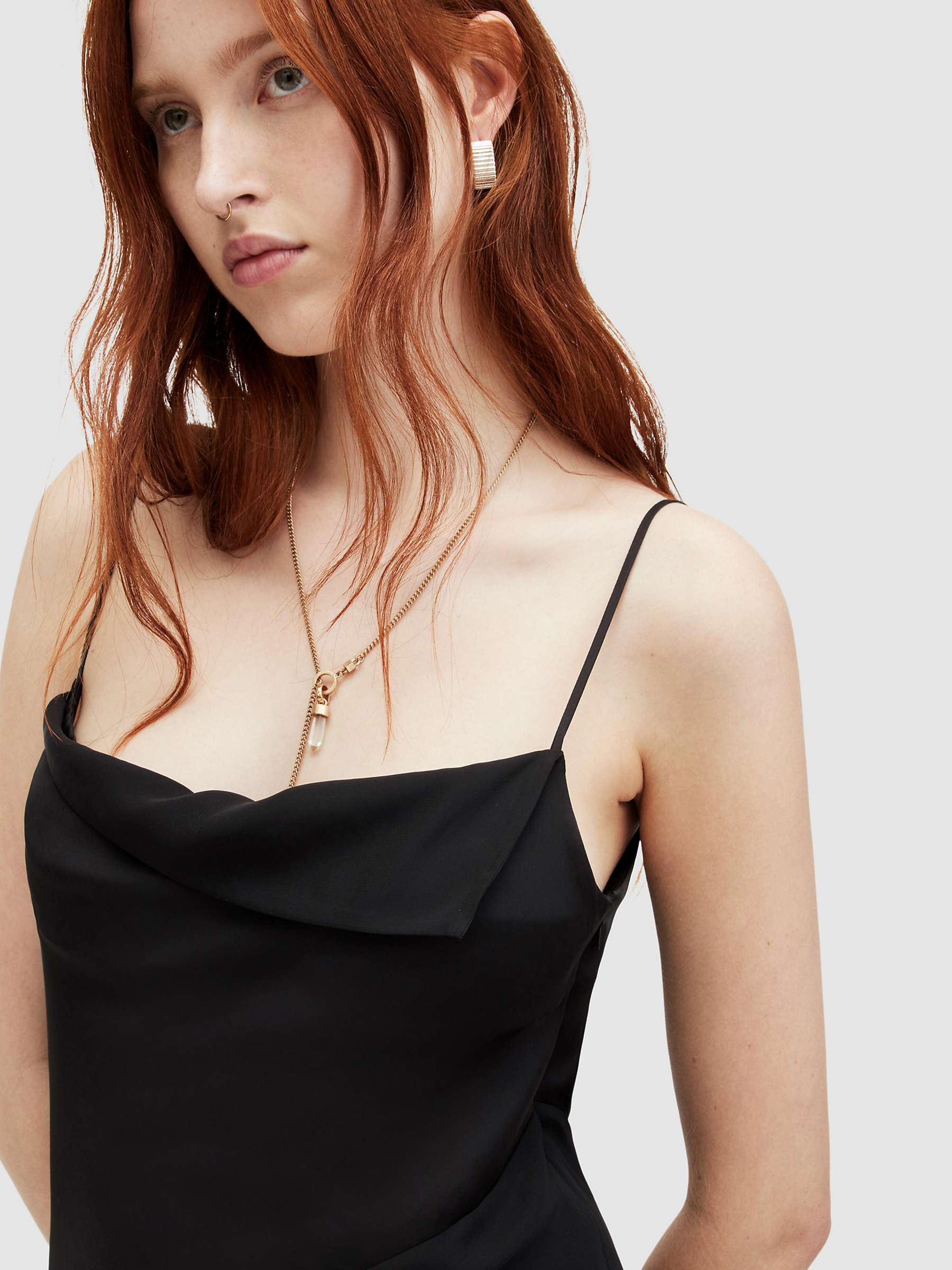 Buy AllSaints Una Scoop Neck Midi Dress, Black Online at johnlewis.com
