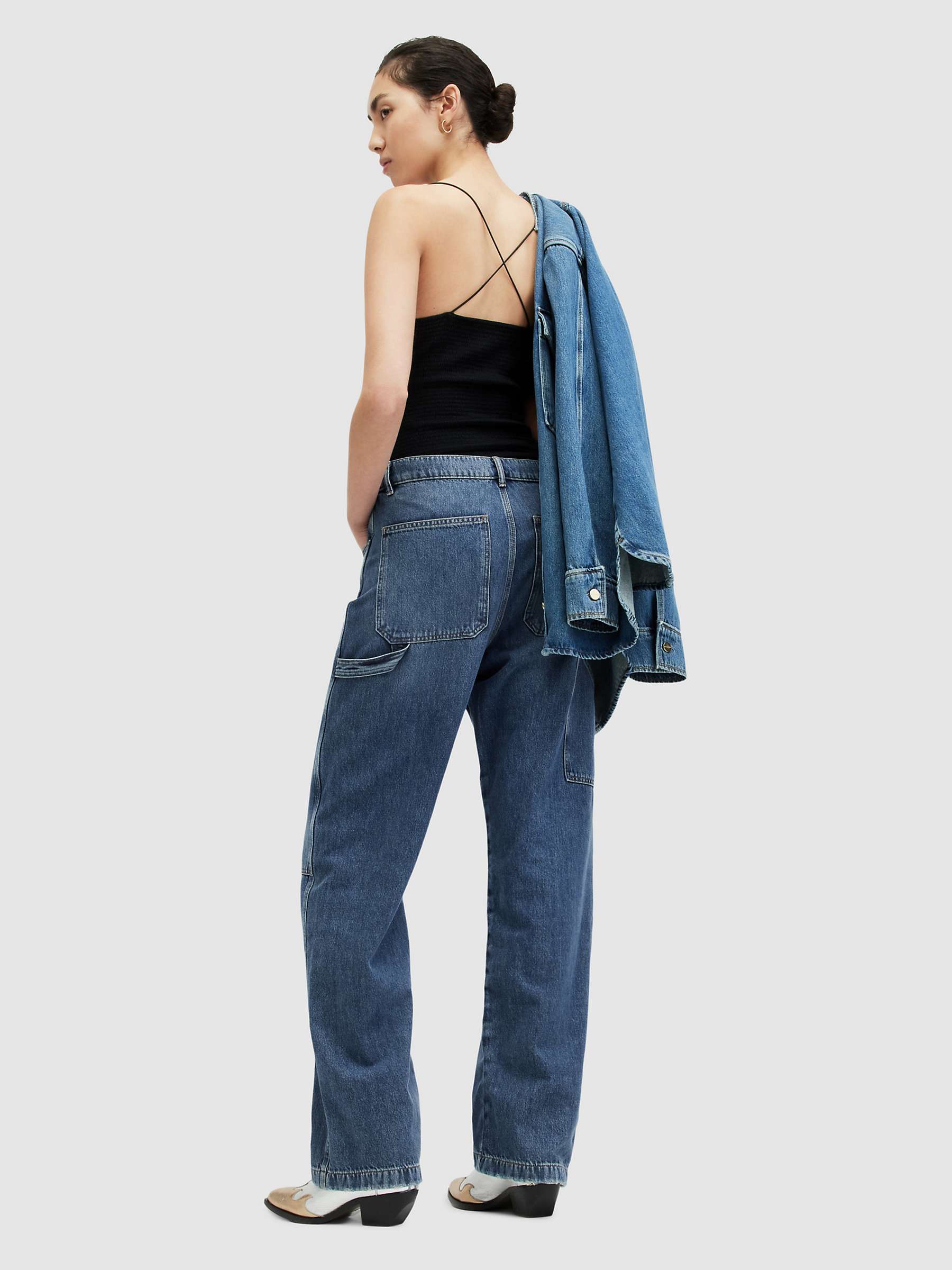 Buy AllSaints Mia Carpenter Wide Leg Denim Jeans, Mid Indigo Online at johnlewis.com