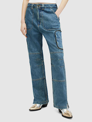 AllSaints Florence Cargo Jeans, Vintage Indigo