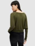 AllSaints Ridley Cropped Wool Jumper, Forest Green