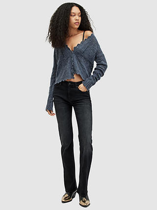 AllSaints Vanessa Wool Blend Cardigan, Denim Blue