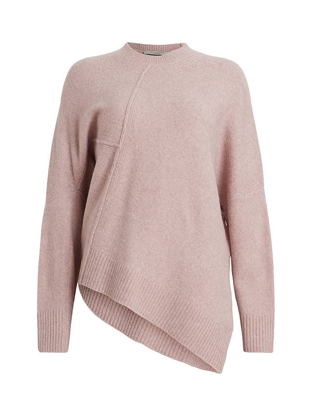 AllSaints Lock Crew Neck Wool Blend Jumper, Pashmina Pink