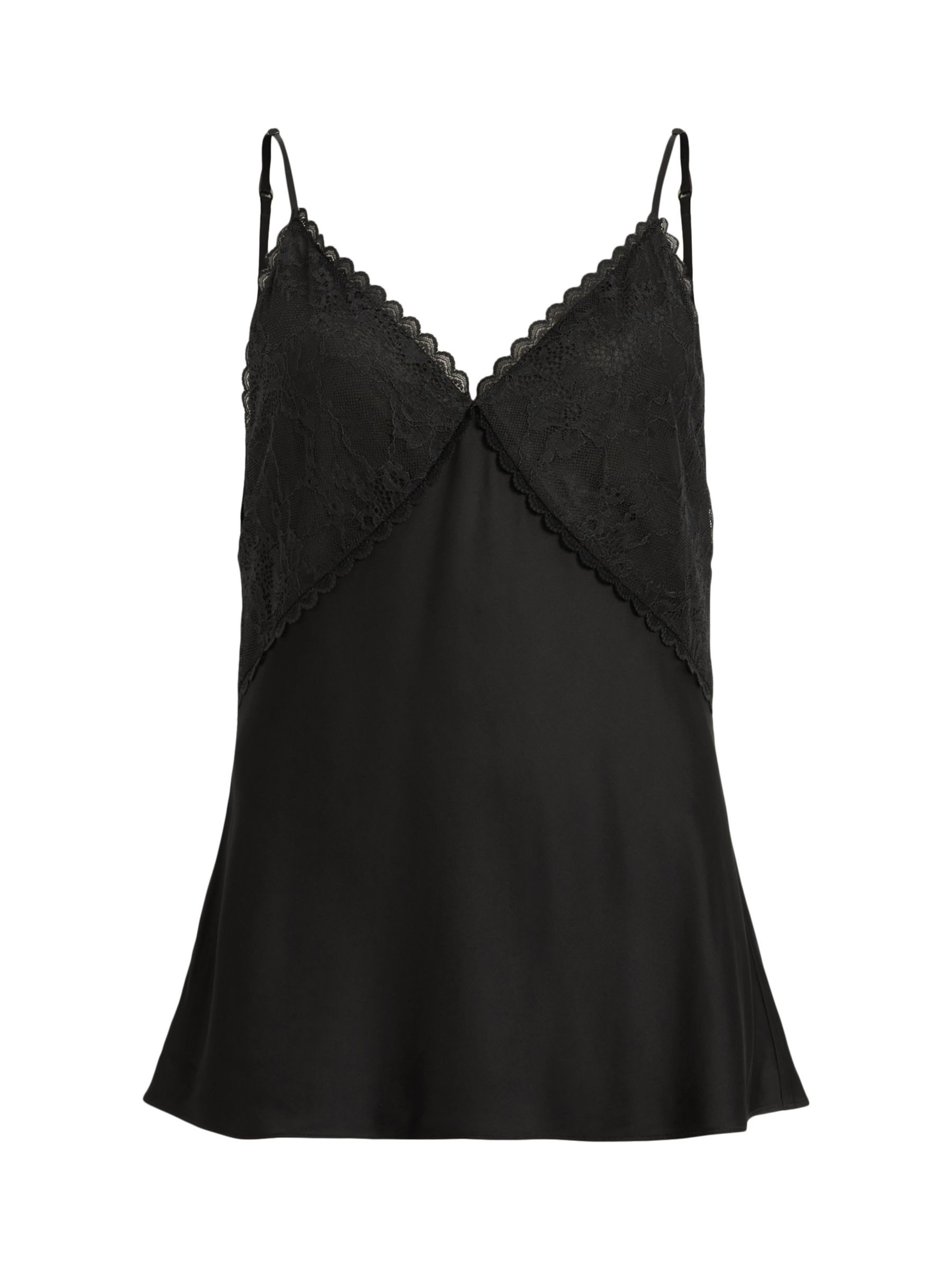 AllSaints Immy Lace Camisole Top, Black at John Lewis & Partners