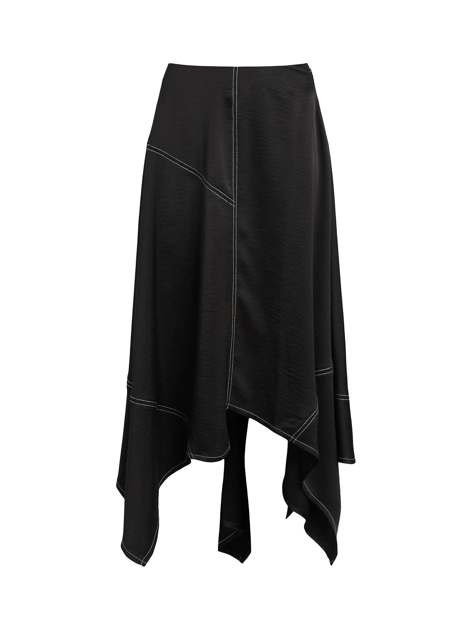 Buy AllSaints Agnes Asymmetric Maxi Skirt, Black Online at johnlewis.com