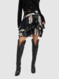 AllSaints Cavarly Valley Mini Skirt, Jet Black
