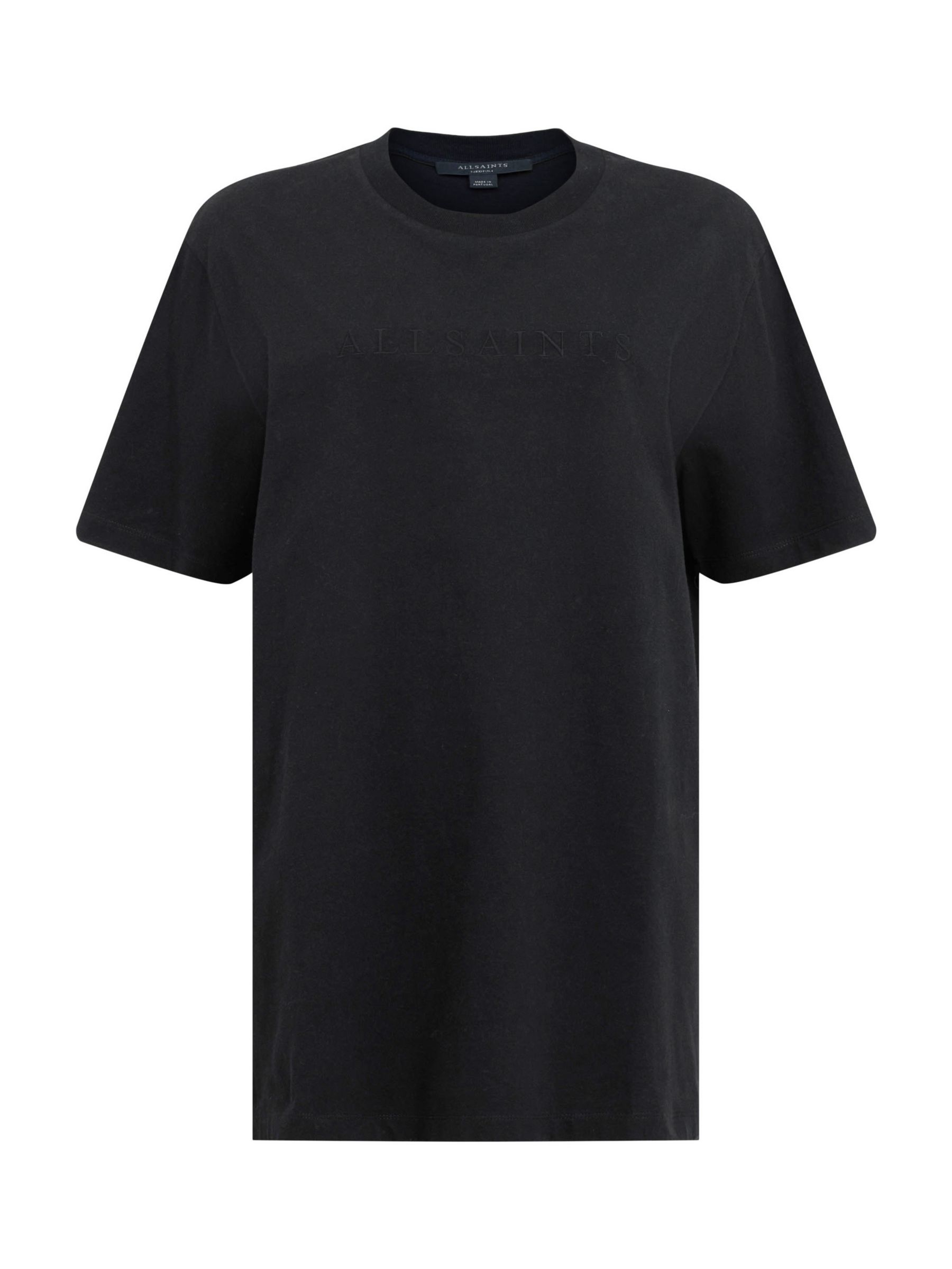 AllSaints Pippa Boyfriend Fit T-Shirt, Black at John Lewis & Partners