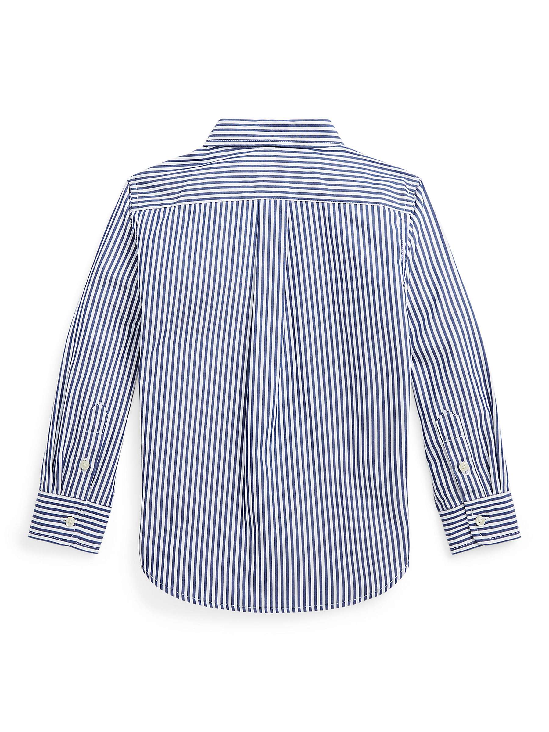 Buy Ralph Lauren Kids' Signature Logo Stripe Sport Shirt, Navy/White Online at johnlewis.com