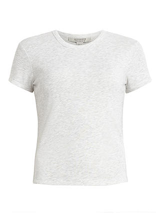 AllSaints Stevie Organic Cotton T-Shirt, Grey Marl