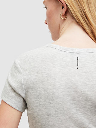 AllSaints Stevie Organic Cotton T-Shirt, Grey Marl