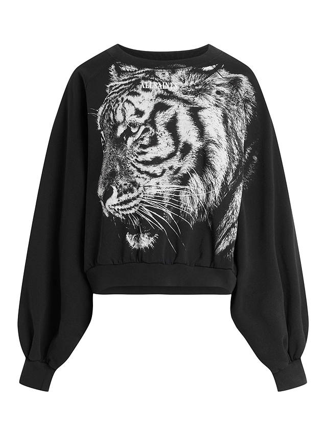 AllSaints Tigress Oversized Cygni Sweatshirt, Black