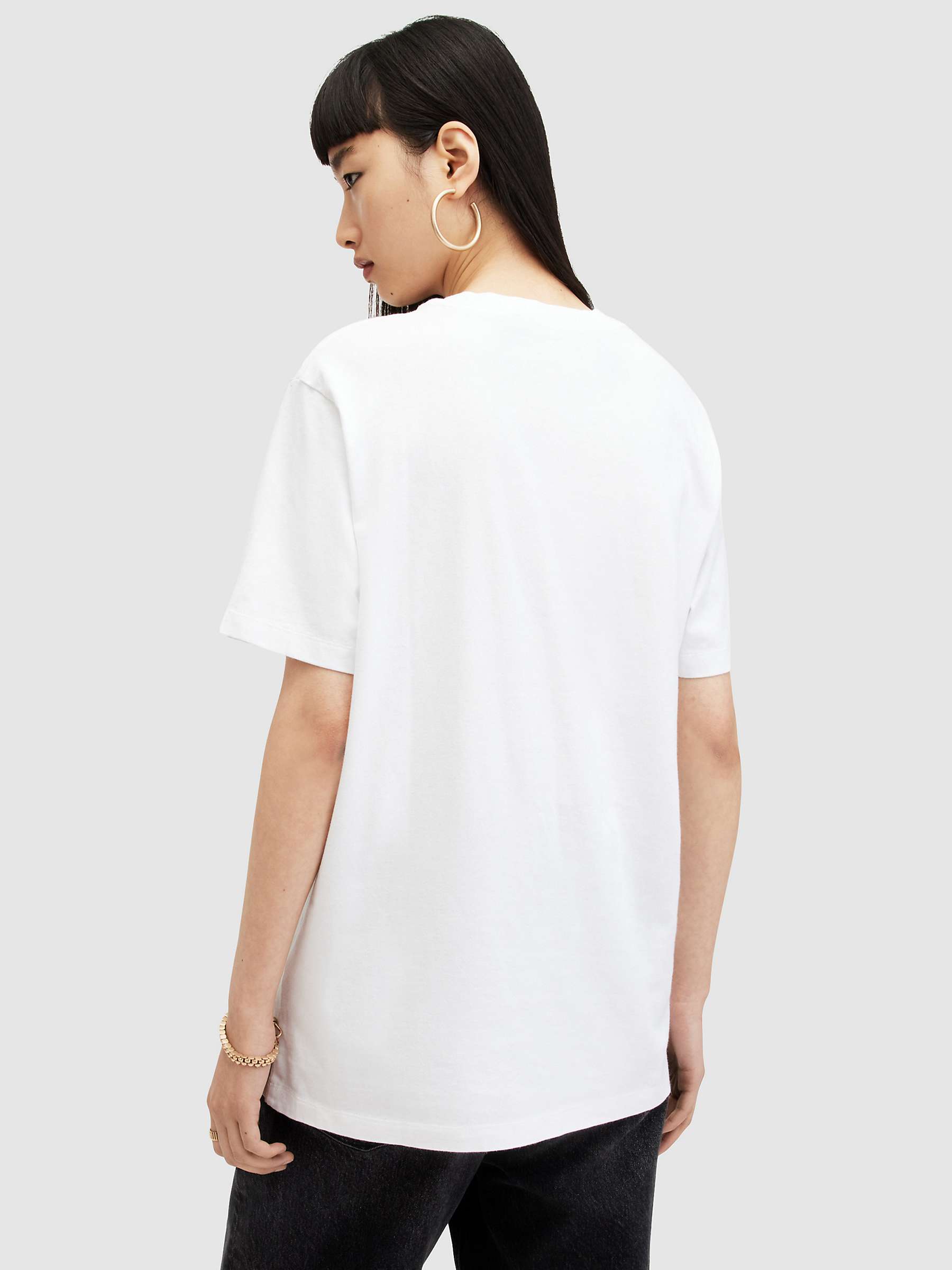 Buy AllSaints Pippa Organic Cotton Logo T-shirt, White Online at johnlewis.com