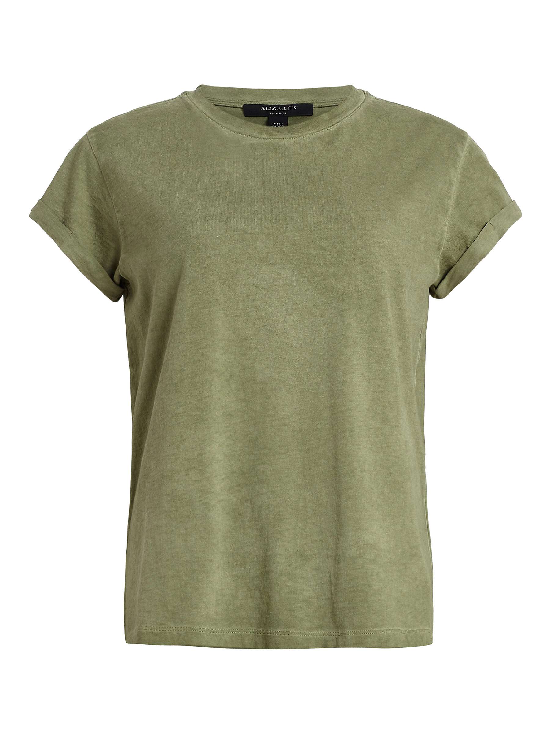 Buy AllSaints Anna Organic Cotton Sparkle T-Shirt, Grass Green Online at johnlewis.com