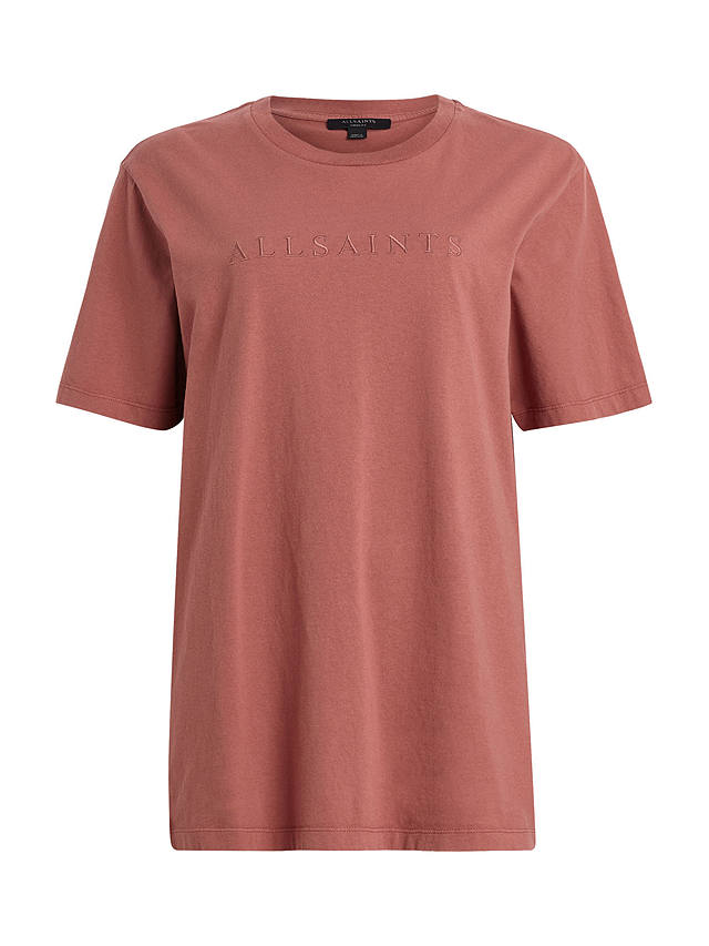 AllSaints Pippa Boyfriend Fit T-Shirt, Rich Pink