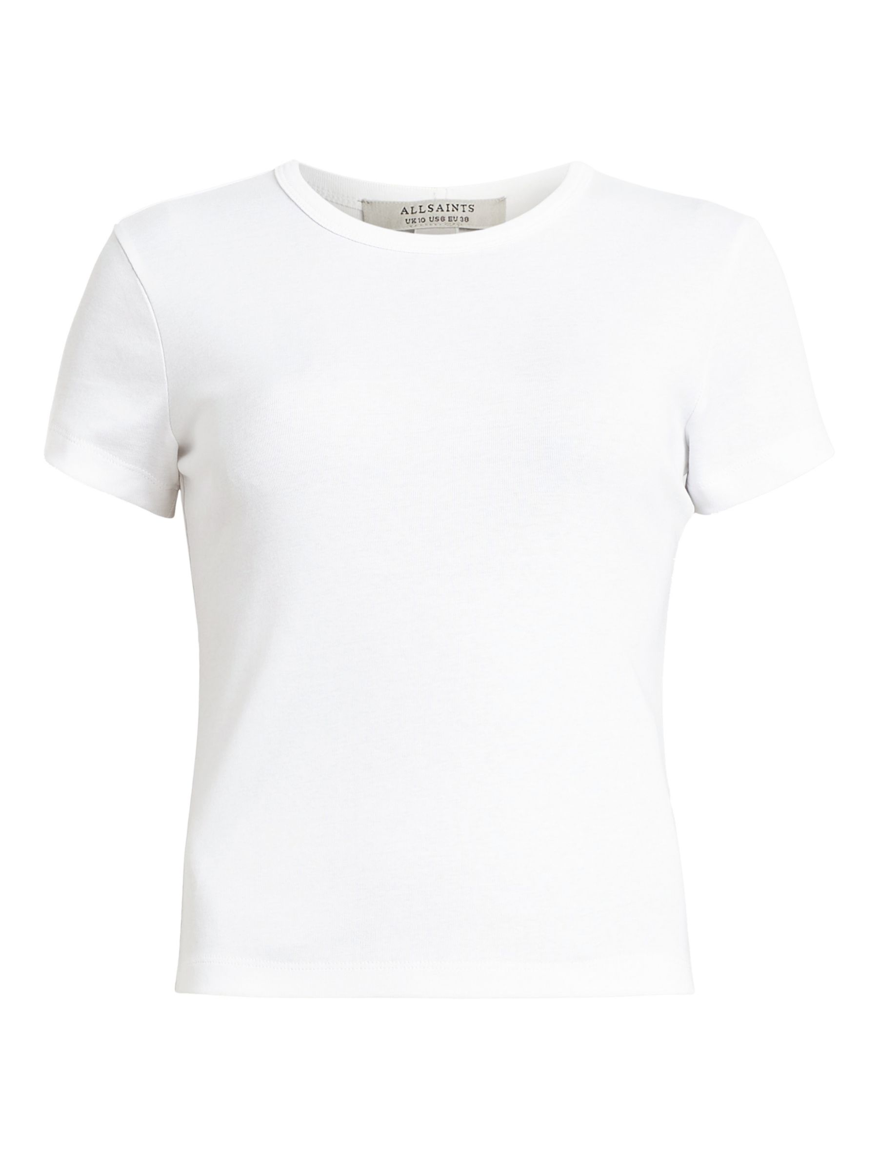 AllSaints Stevie Organic Cotton T-Shirt, Optic White at John Lewis ...