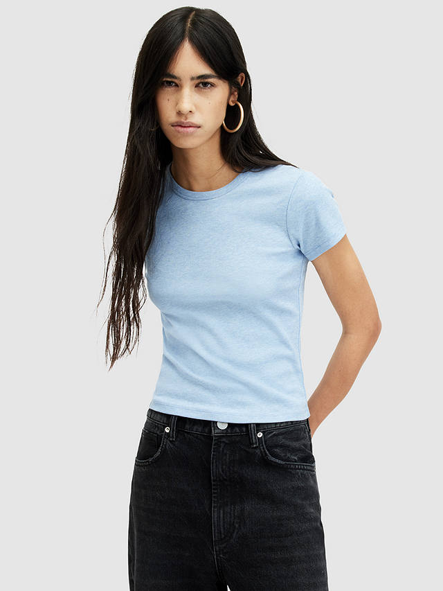 AllSaints Stevie Organic Cotton T-Shirt, Blue Marl