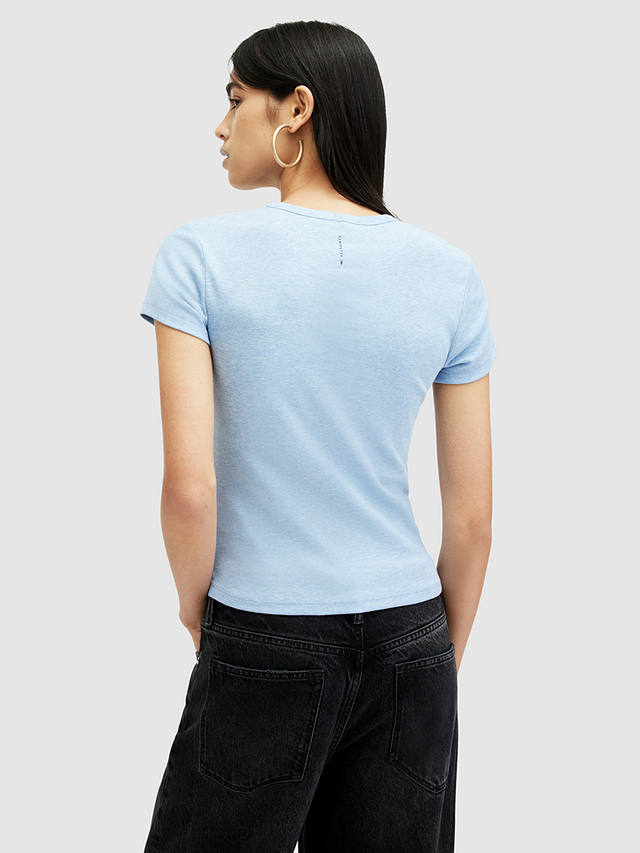 AllSaints Stevie Organic Cotton T-Shirt, Blue Marl