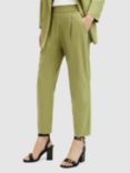 AllSaints Aleida Lightweight Tapered Trousers, Olive Green