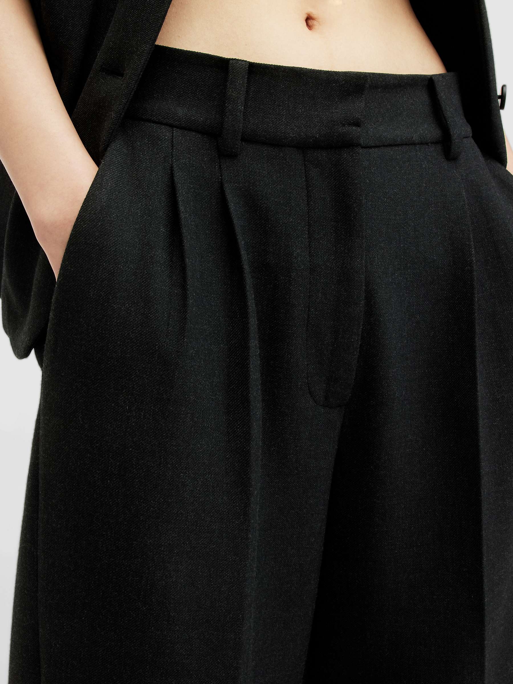Buy AllSaints Sammey Wide Leg Tailored Trousers, Charcoal Grey Online at johnlewis.com