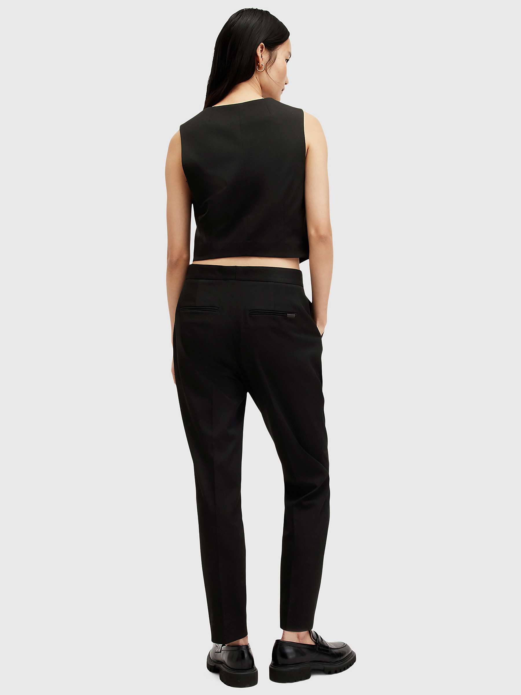 Buy AllSaints Nellie Pleat Front Tailored Trousers, Black Online at johnlewis.com