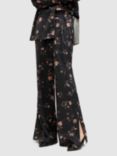 AllSaints Louisa Tana Floral Trousers, Black/Multi