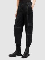 Womens AllSaints black Kaye Cargo Trousers