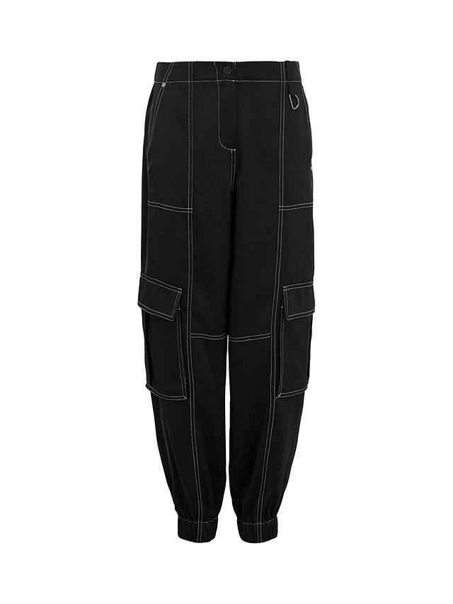 AllSaints Fran Contrast Stitch Trousers, Black