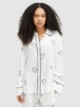 AllSaints Sofi Escalera Pyjama Top, Ecru White, Ecru White