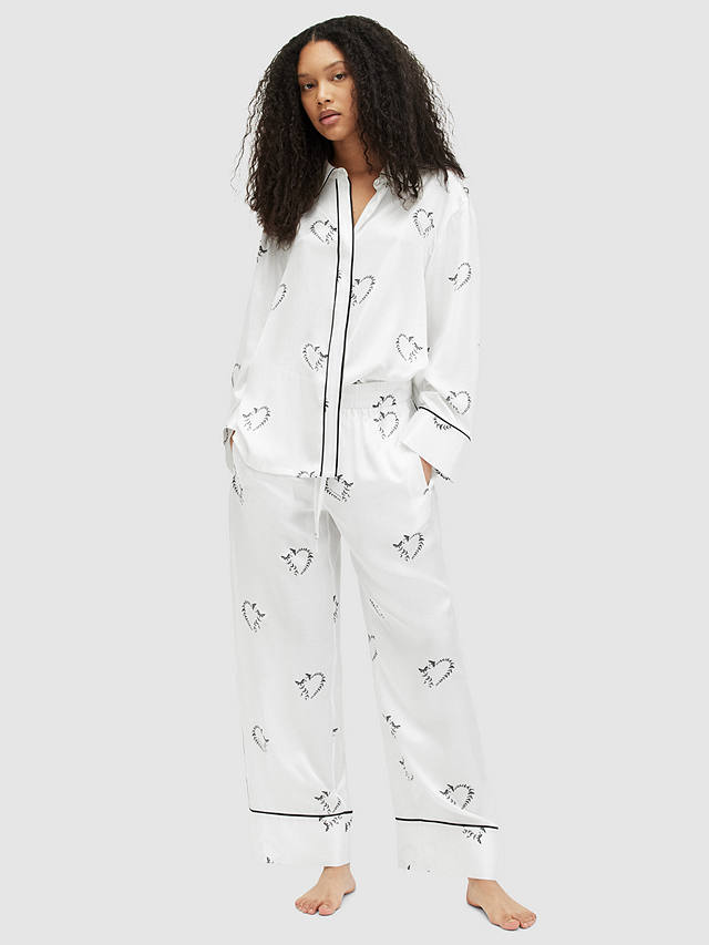 AllSaints Sofi Escalera Pyjama Top, Ecru White
